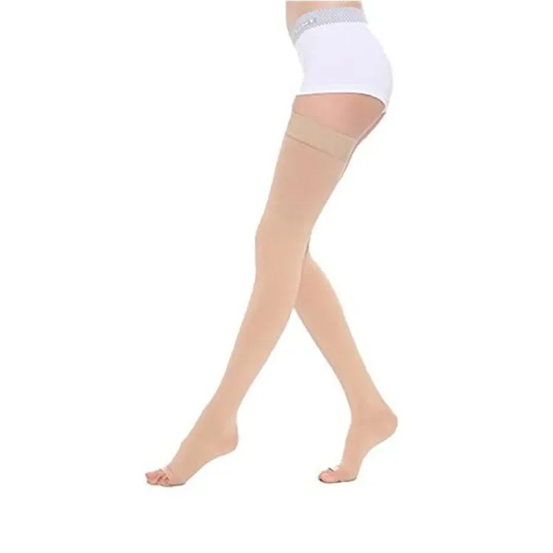 2pcs Open Toe 20-30mmHg Graduated High Compression Stockings Medical Thigh High Varicose Veins Stocking for Men Women Swelling 3