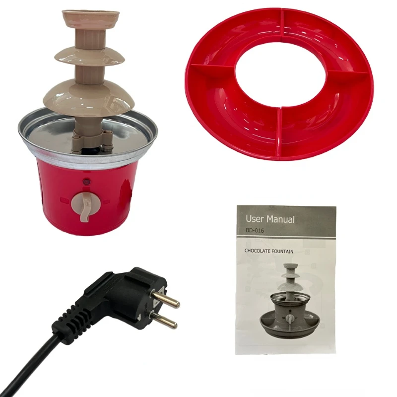 110V/220V home Stainless steel Triple chocolate fountain machine mini melting pot Electric party Fruits fuente de chocolates