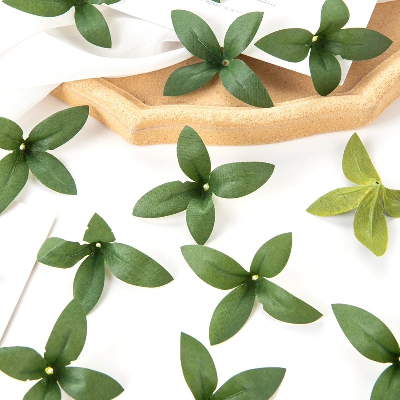 Green Artificial Flowers Wedding Decorative Artificial Plants 50pcs