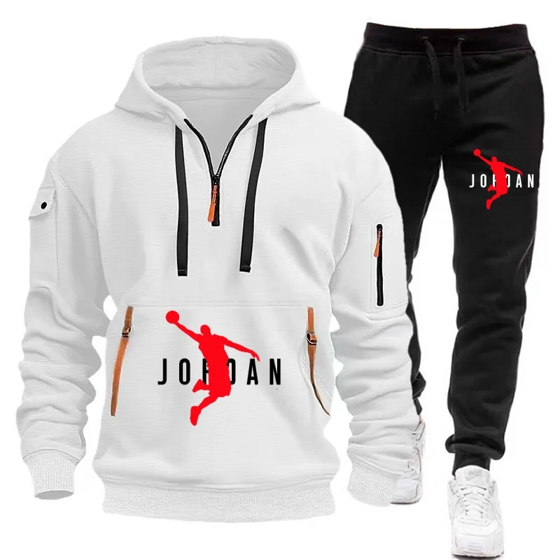 New shoulder hanging hat men's and women's plus size loose fitting pullover fashionable sports and leisure hoodie set S-XXXL 2
