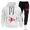 New shoulder hanging hat men's and women's plus size loose fitting pullover fashionable sports and leisure hoodie set S-XXXL 2