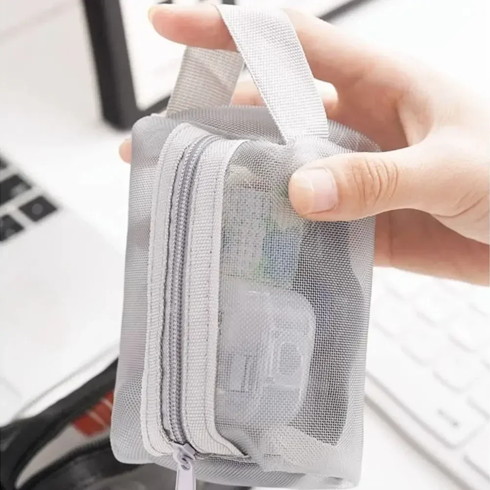 Storage Bag Cosmetic Bag Cosmetic Storage Bag Makeup Bag Cosmetic Case Product Storage Bag Large Capacity Key Bags Transparent Cosmetic Bag Square Mesh Storage Pouch Mini Zipper Coin Purse Mini Wash Bag Stationery Case