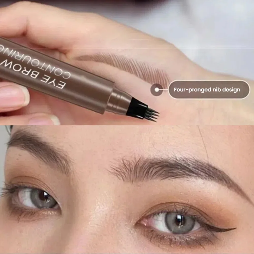5 Colors Microblading Eyebrow Pen Waterproof Liquid Eyebrow Pencil Long Lasting Eyebrow Pen 4 Points Eye Brow Pen Cosmetics 3