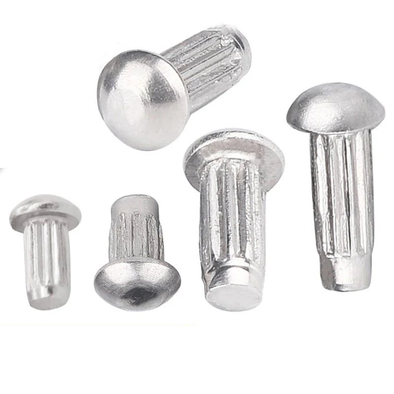 Description Picture 4 of itemM2 M2.5 M3 M4 GB827 Aluminum Button Round Head Knurled Shank Solid Rivet for Label Name Plate Diameter 2-4mm length 3-12mm