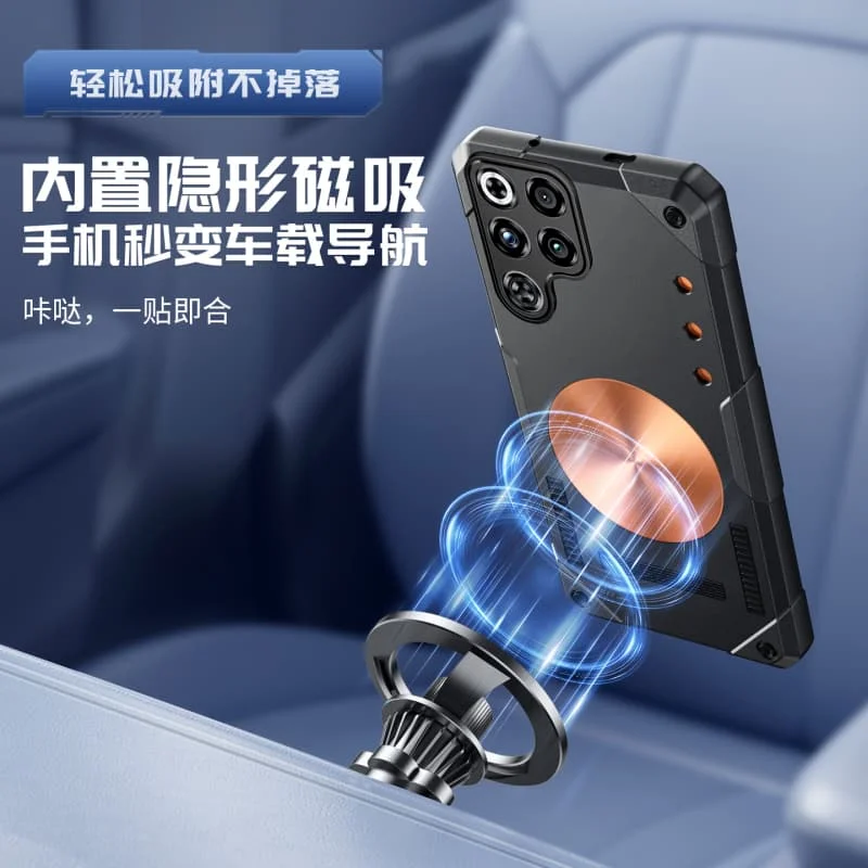 Magnetic Heavy Duty Shockproof Cooling Case with Red Copper Finish