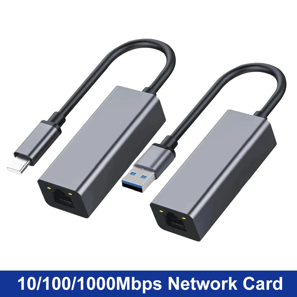 

1000Mbps Wired Network Card USB Ethernet Adapter USB 3.0 to RJ45 Type C to RJ45 LAN Adapter Cable For MacBook PC Windows