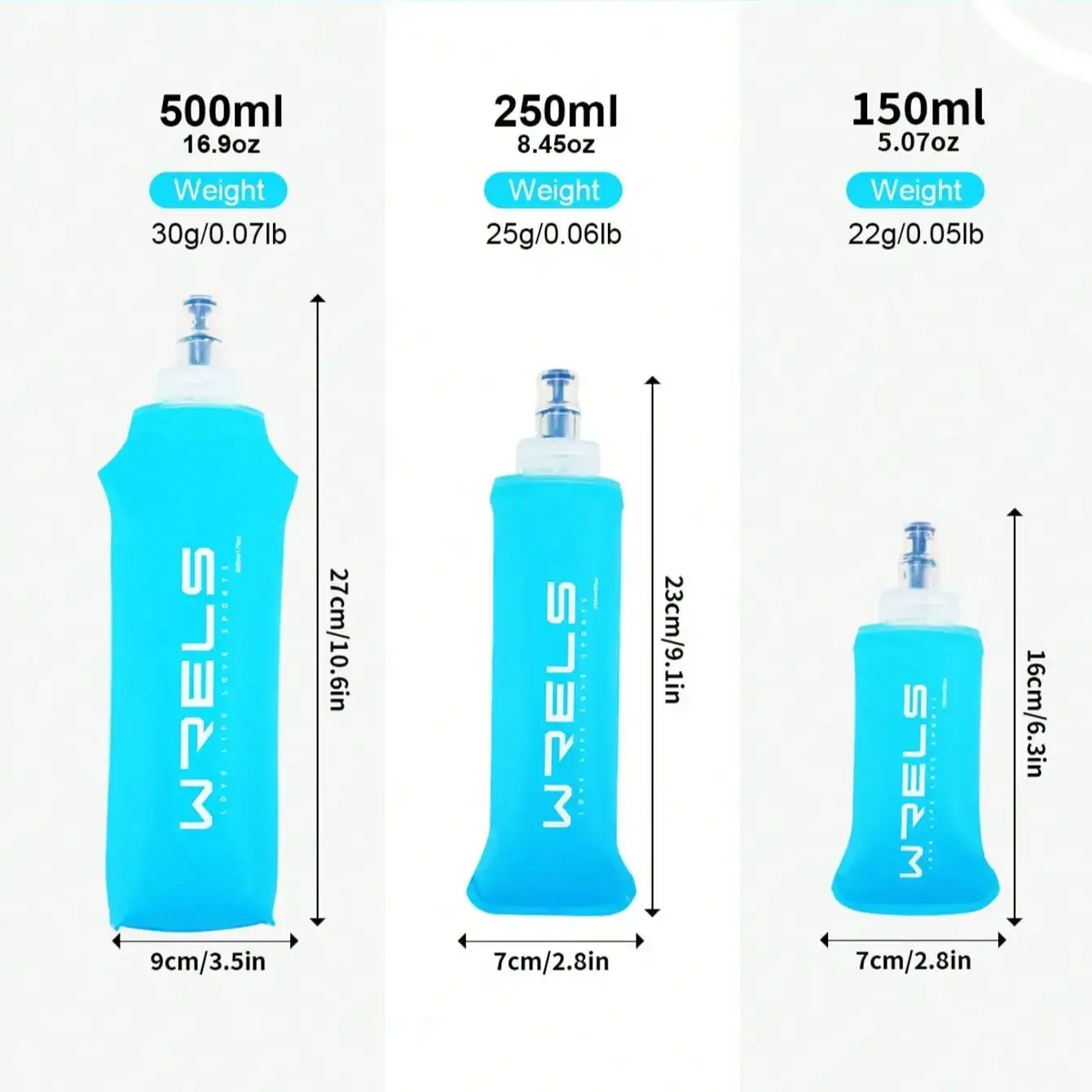 150ml 250ml 500ml Outdoor Collapsible Silicone Bite Size Water Bottle Running Camping Hiking Travel Convenient Water Bottle