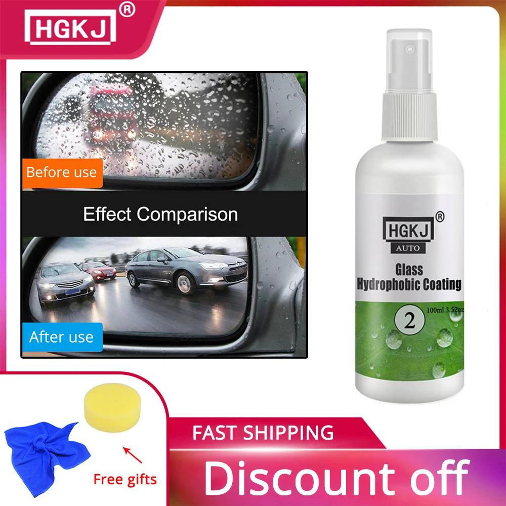 

High Quality Auto Care HGKJ-2 20ml/100ml Glass Rainproof Agent Nano Hydrophobic Coating Automobile Cleaning Wash Maintenance