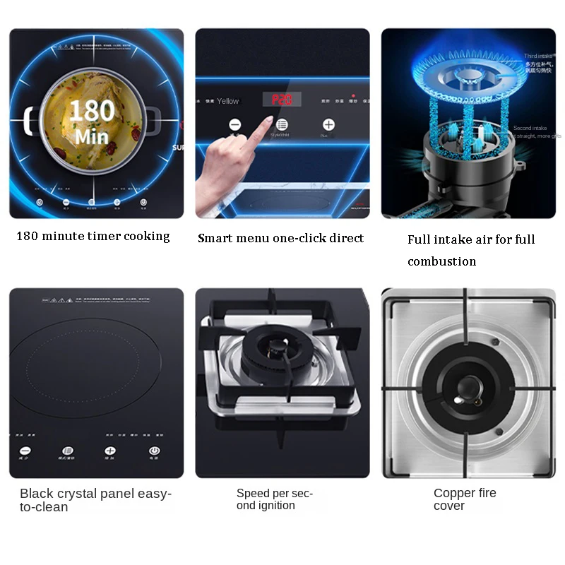 Electric and Gas Dual-purpose Gas Stove for Kitchen Dual Stove Home Embedded Natural Liquefied Induction Cooker