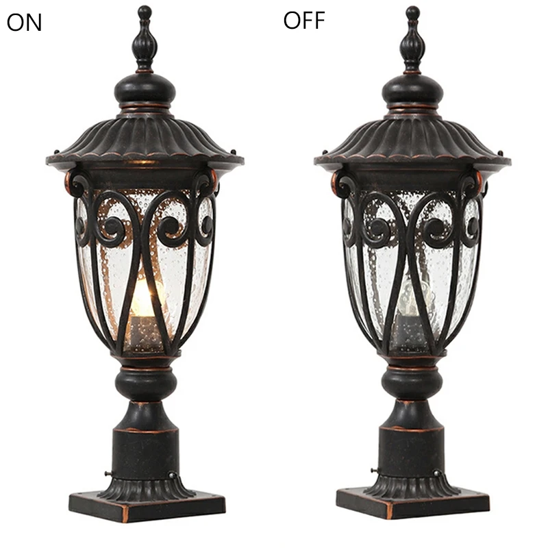 Outdoor Post Light Waterproof Pole Lantern Lighting Fixtures E27 Anti Rust Aluminum Street Lamp for Garden walkway Patio Pathway 4