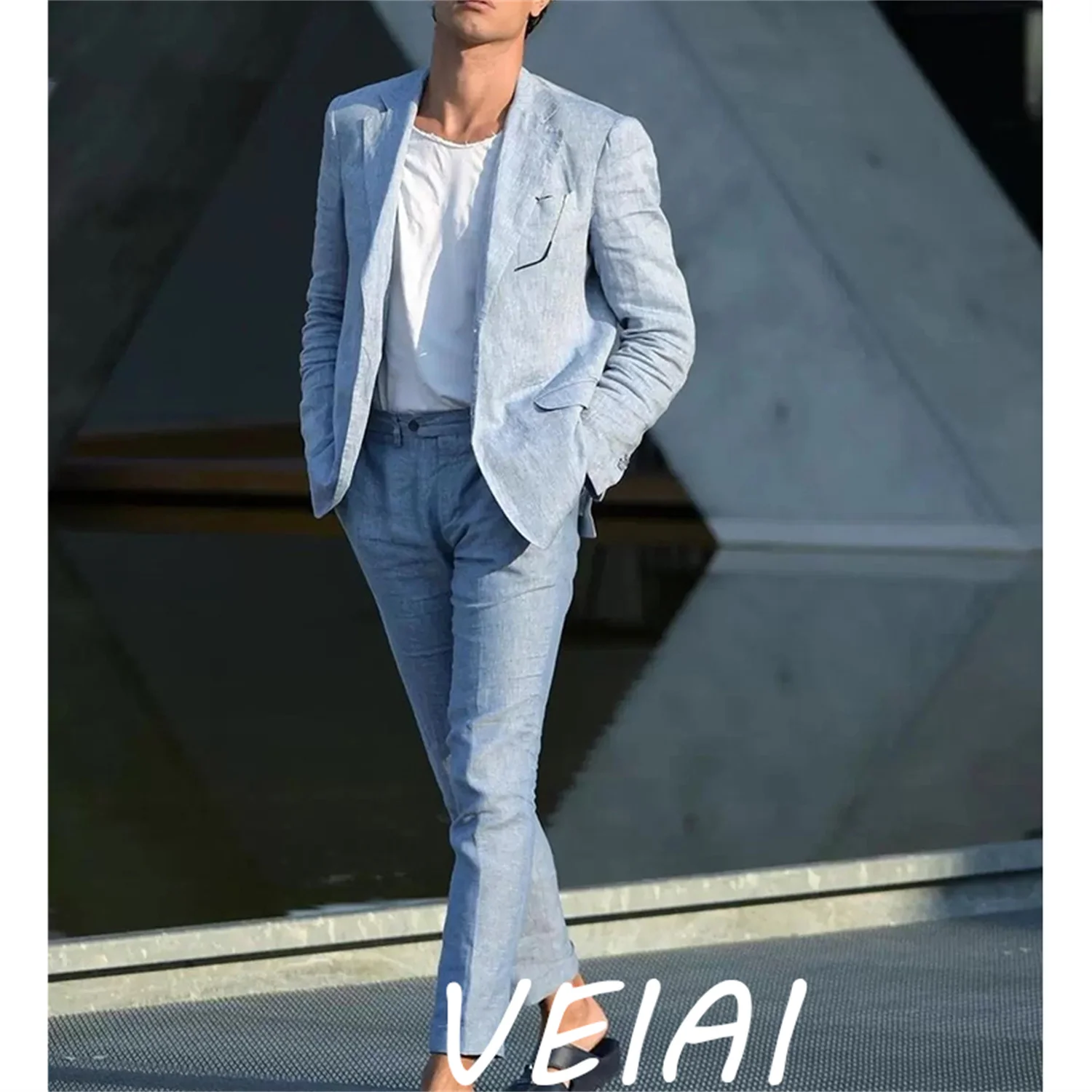 

2022 New Fashion Leisure Business Wedding Men Suits Line One Button Summer Spring Mens Suit 2 Pieces(Jacket+Pant) traje hombre