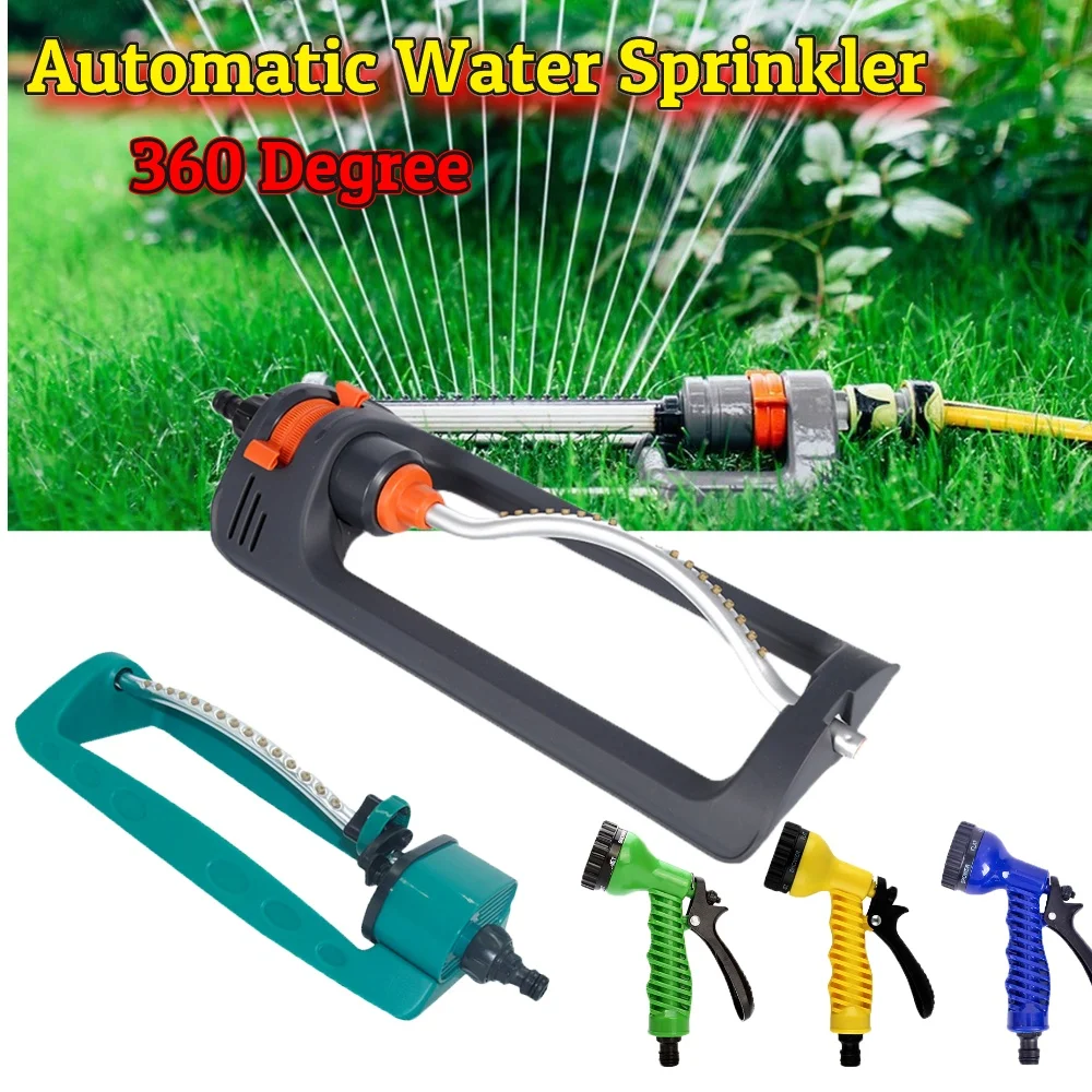 

Automatic Garden Watering Sprinkler 19 Nozzle 360 Degree Rotating Water Spray Grass Plants Irrigation Oscillating Adjustable