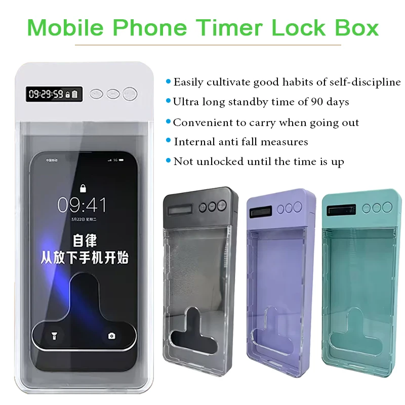 Enhanced Self-Discipline Timer Lock Box with LCD Display and Internet Detox Functionality