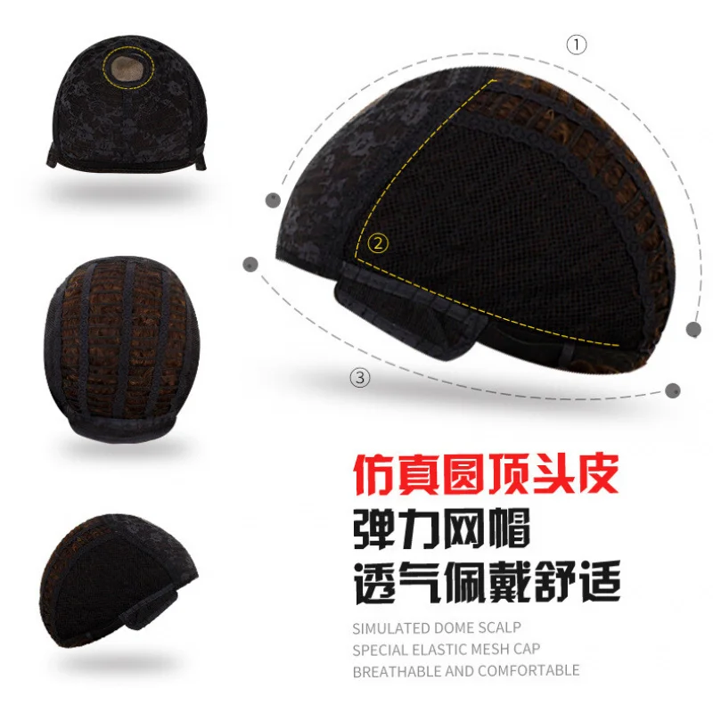 여성 물결 모양의 곱슬 가발 여성용 머리 푹신한 가발 긴 갈색 금발 가발 + 가발 모자