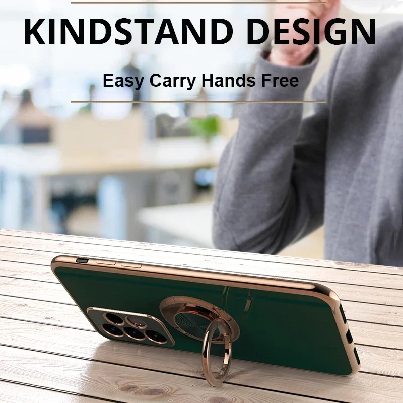 Elegant Plating Ring Holder Phone Case Cover