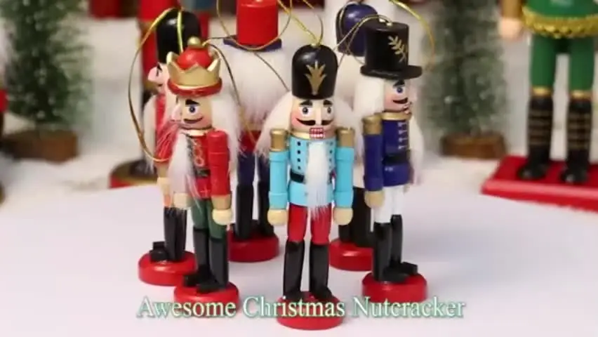 Figurines Bois Noël 12cm 6 Magnifiques Soldats Casse-Noisette En Bois – Décorations Sapin De Noël 12 Cm Avec Boîte Cadeau Élégante