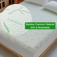 1pc Waterproof Bamboo Mattress Cover (Without Pillowcase), Cooling & Breathable Fitted Bed Sheet With 6-14inches Deep Pocket 4