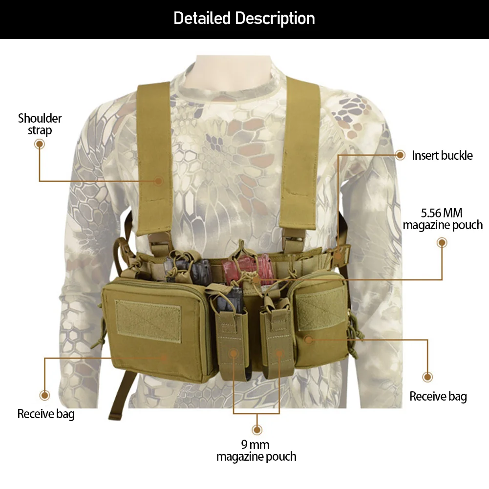 CS Match Wargame TCM Chest Rig Airsoft   и͸   Ű Ŀġ Ȧ Molle ý 㸮  Ϸ Swat