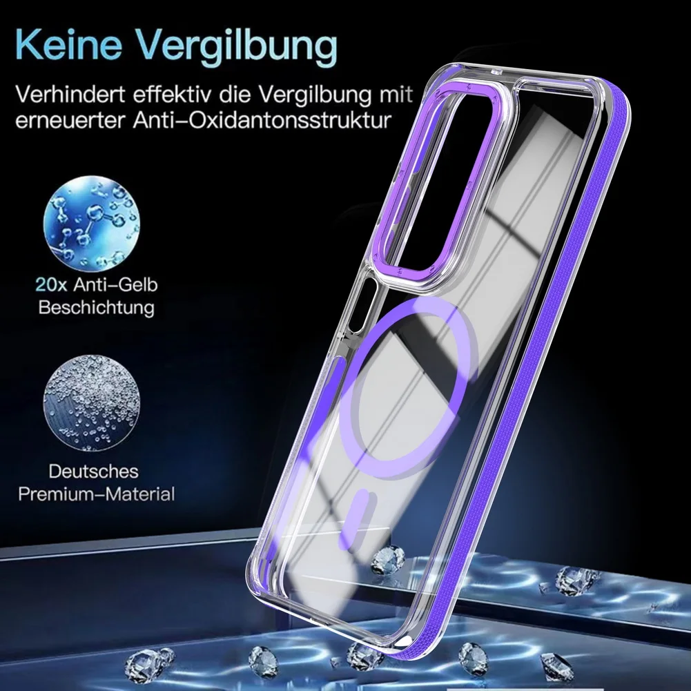 High-Quality Non-Yellowing Transparent Magnetic Protective Phone Case