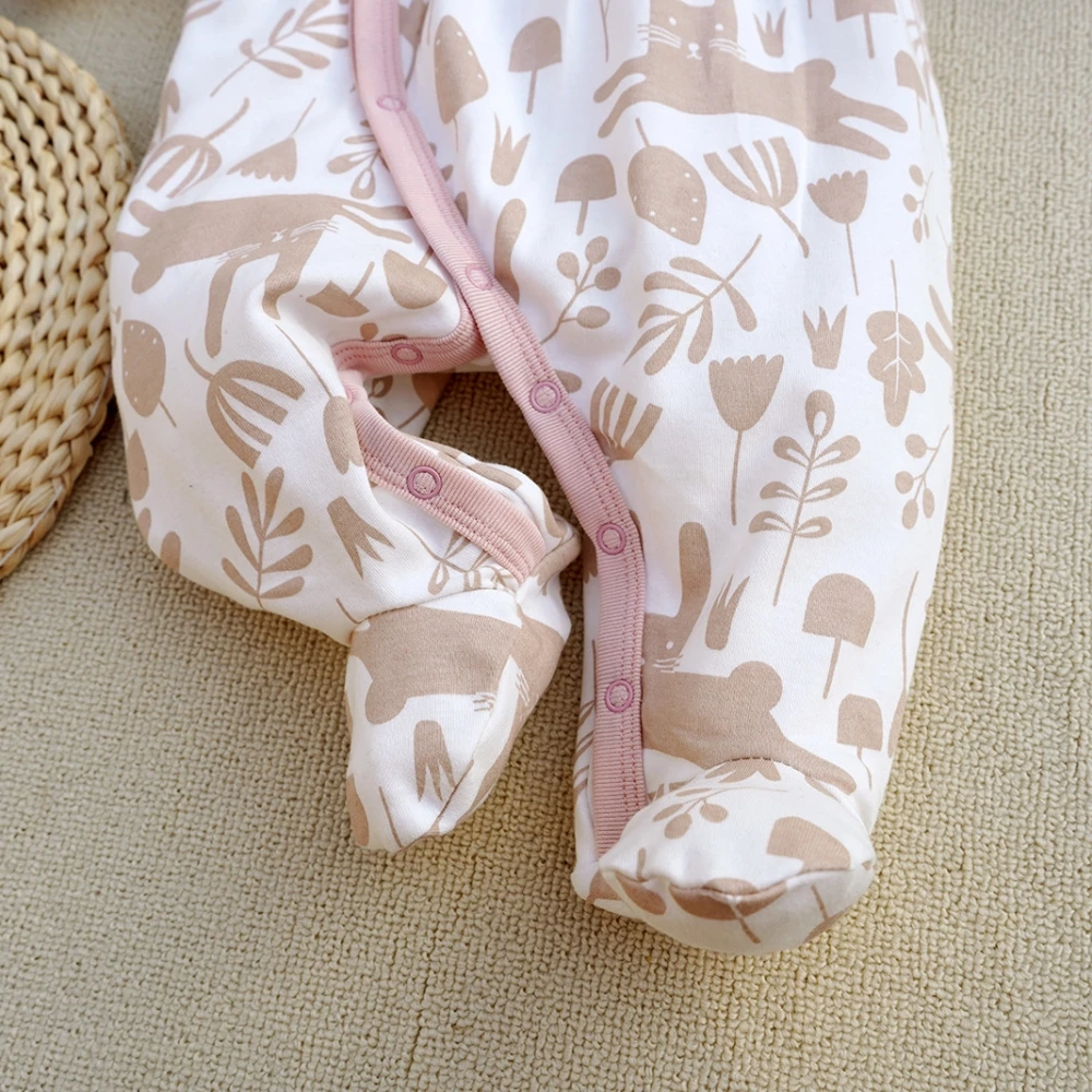Baby Girl Rompers Cotton Rabbit Print Spring Clothes Outwear Print Onesies Long Sleeve Jumpsuits