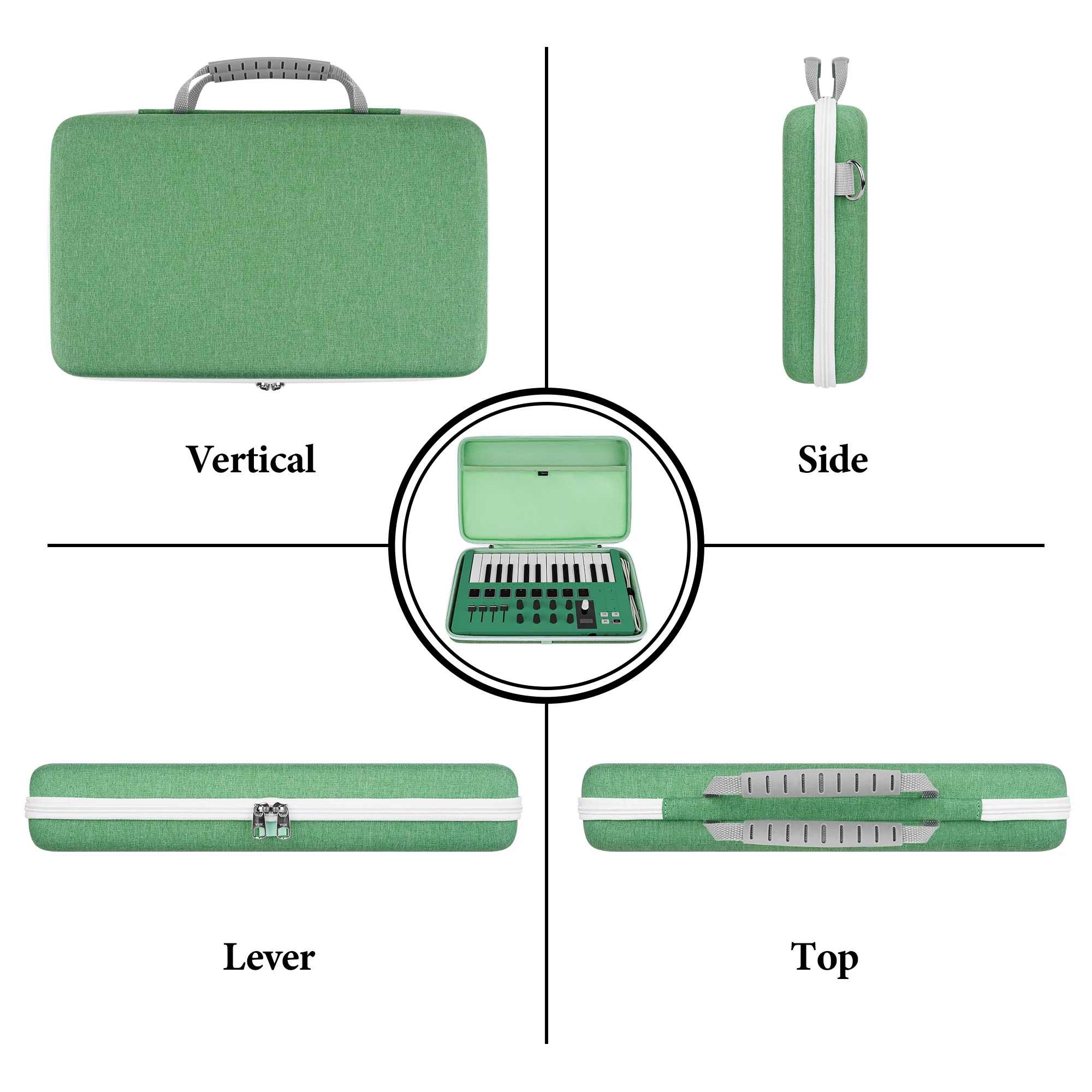 Geekria Harde Draagtas Voor Arturia MiniLab 3 / MkII - Beschermende MIDI Keyboard Case (Mintgroen)