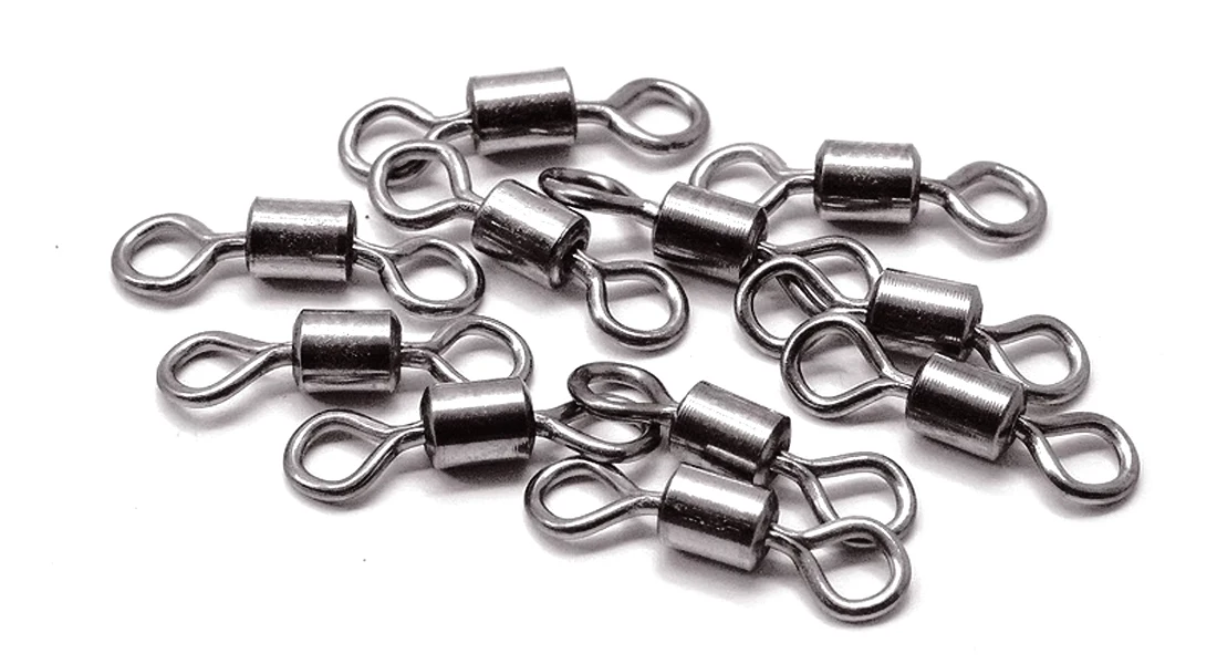 9KM 25Pcs Angeln Rolling Wirbel Angeln Wirbel Salzwasser Wirbel Angelgeräte Edelstahl Wirbel Schwarz Nickel – Detail 2