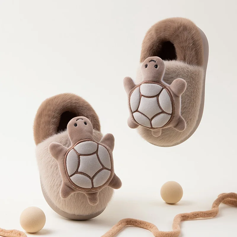 Warm Furry Kids Slippers for Girls Winter