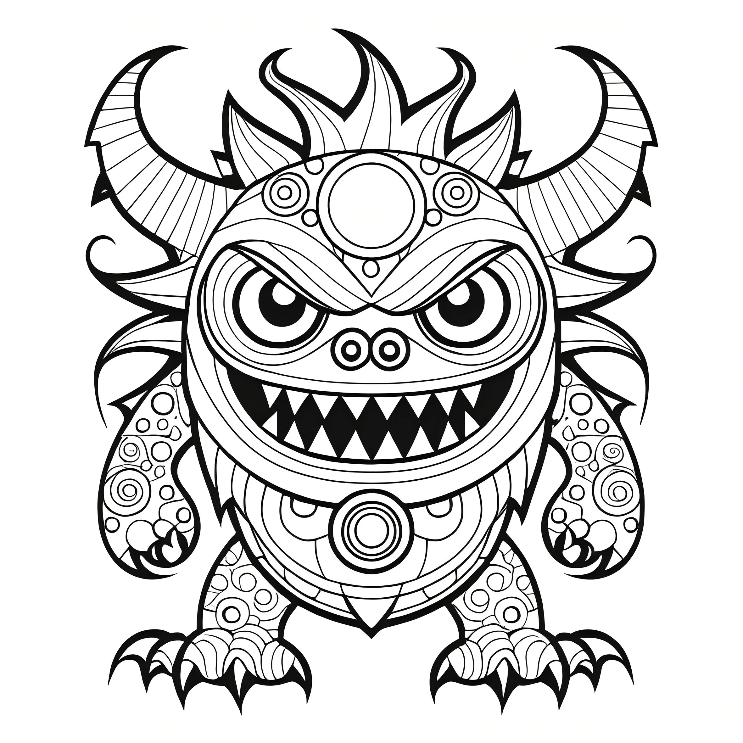 Adults with Simple Decompression Cute Doodle Little Monster Coloring Book Perfect Gift for Parties and Birthdays ﻿ 3