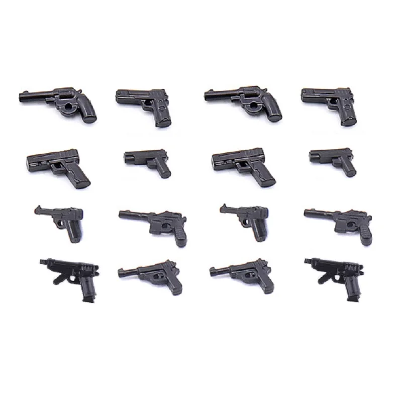 16Pcs Pistole A Pistola Moc Army Swat Police Accessori Per Armi Militari Playmobil Figure Parts Building Blocks Mini Giocattoli Per Bambini