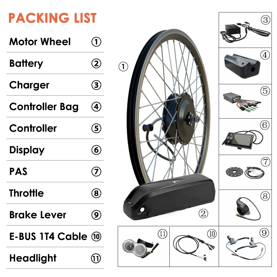 電動自転車変換キット,リアハブモーター,26 