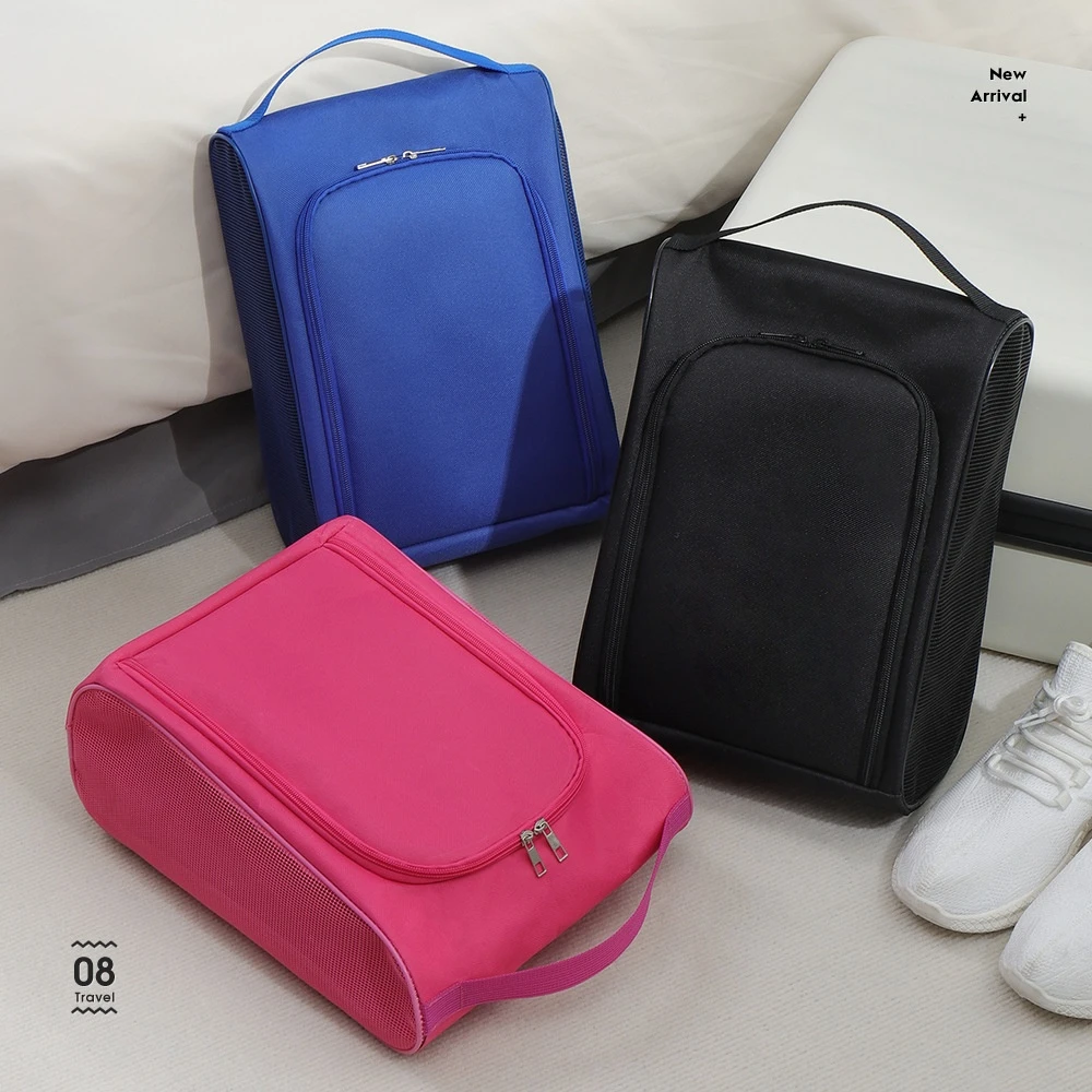 Lightweight Breathable Shoe Bag for Golf Sports Portable Oxford Cloth Shoe Carrier Bag Dustproof Handbag for Travel Storage