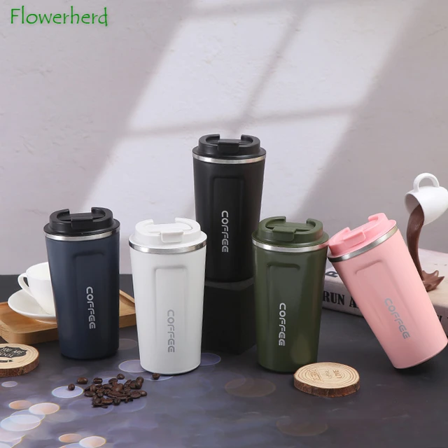 Tasse thermos portable avec couvercle, tasse à café, joint thermocup,  flacons sous vide en acier inoxydable, tasse thermo pour voiture, eau HI,  450ml - AliExpress