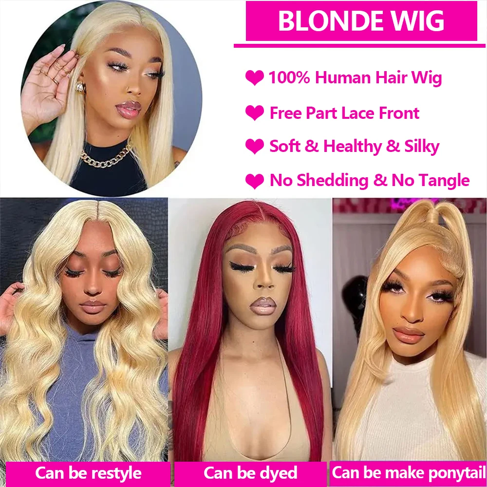 613 Blonde 46 inches Wig Human Hair 13X6 HD Lace Frontal Wig Straight 200 Density Wig Human Hair Lace Front Human Hair Wig