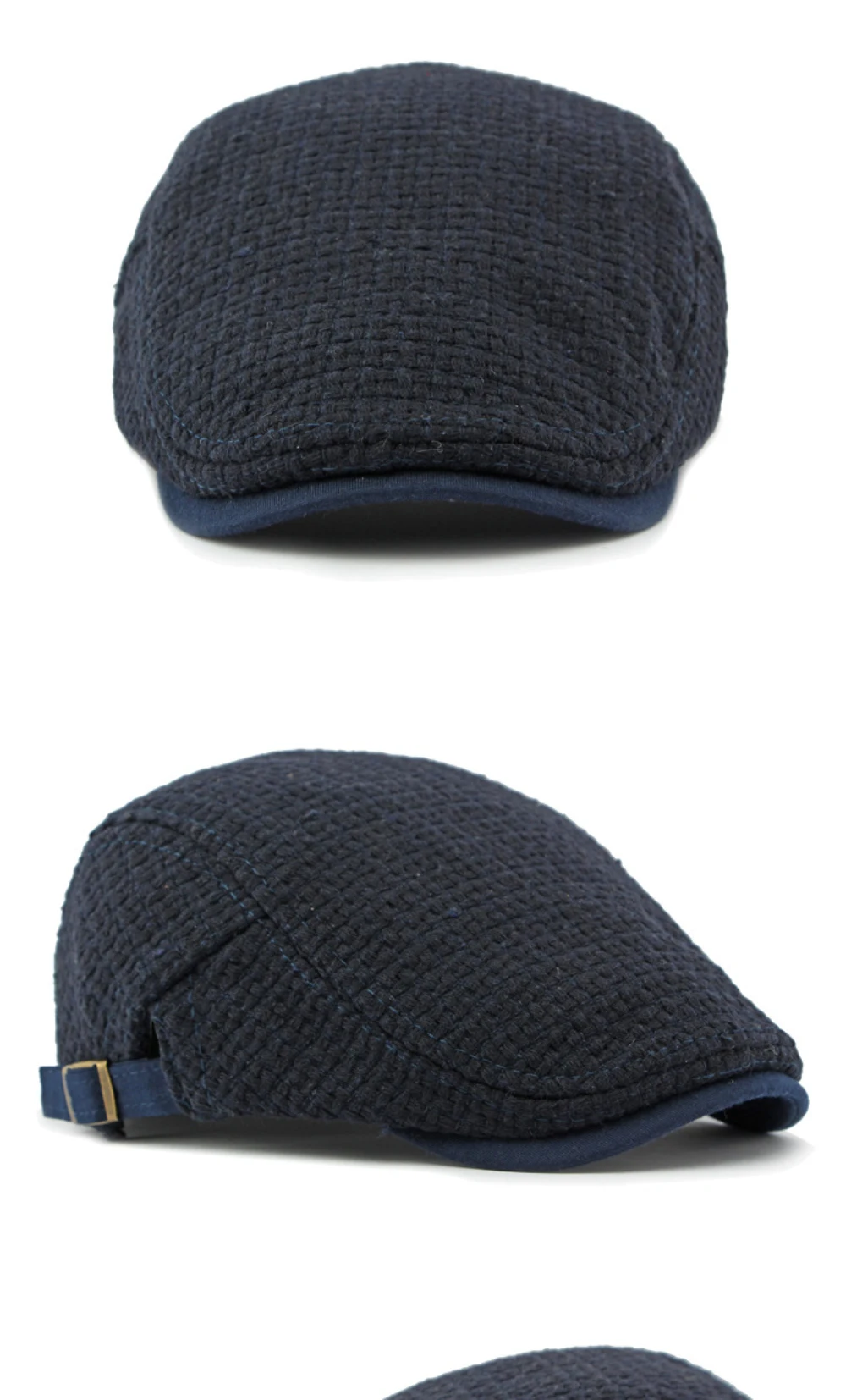 HT4957 Berets Männer Frauen Herbst Winter Gestrickte Hut Vintage Künstler Maler Baskenmütze Hut Männlich Weiblich Ivy Flache Kappe Einstellbare Baskenmütze Kappe – Detail 4