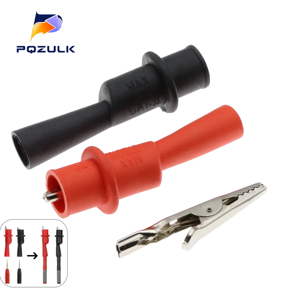 Alligator Crocodile Test Clip Clamp Multimeter Tester Probe 1Pair