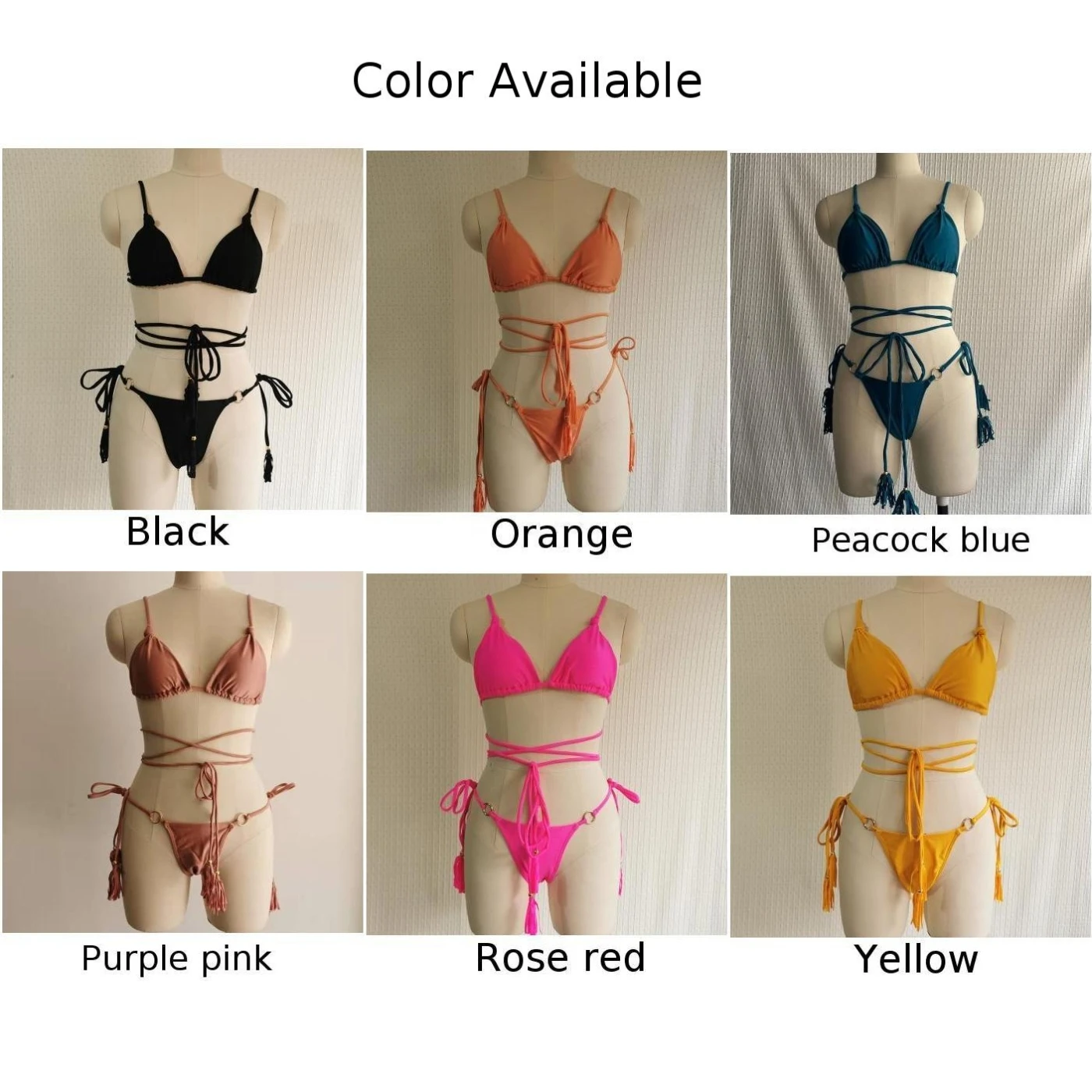 Female Swimsuit Bathing Suits Bikini Set Beach Club Holiday Beach Brazilian Bikini Sexy Tassels Two Piece Womens