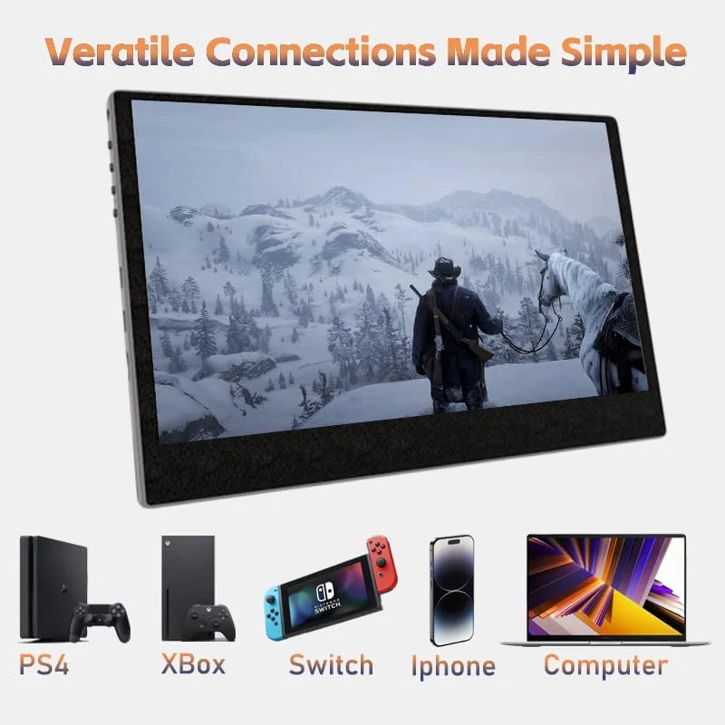 AHXJKA 11.6 인치 휴대용 모니터 HDMI 호환 노트북 두 번째 화면 게임 스위치/PS4/Xbox/Raspberry Pi 용 확장 디스플레이