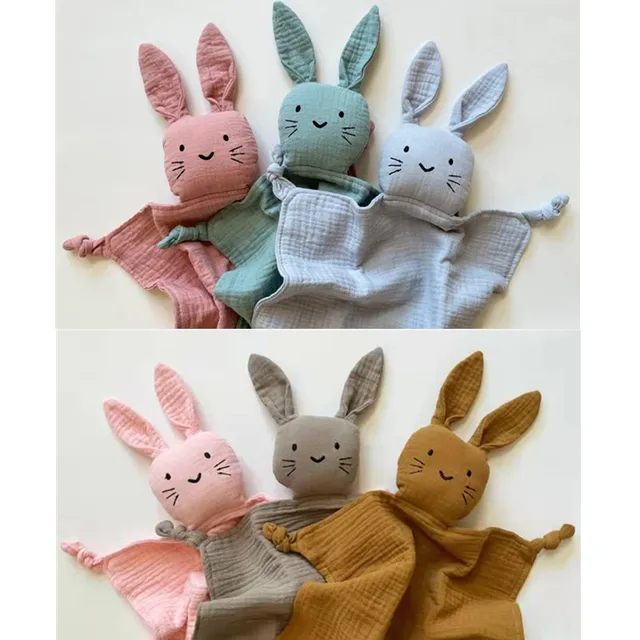 Soft Newborn Baby Sleeping Dolls Kids Comforter Blanket Cotton Muslin Infant Security Blankets Toy Soothe Appease Towel Bibs 1