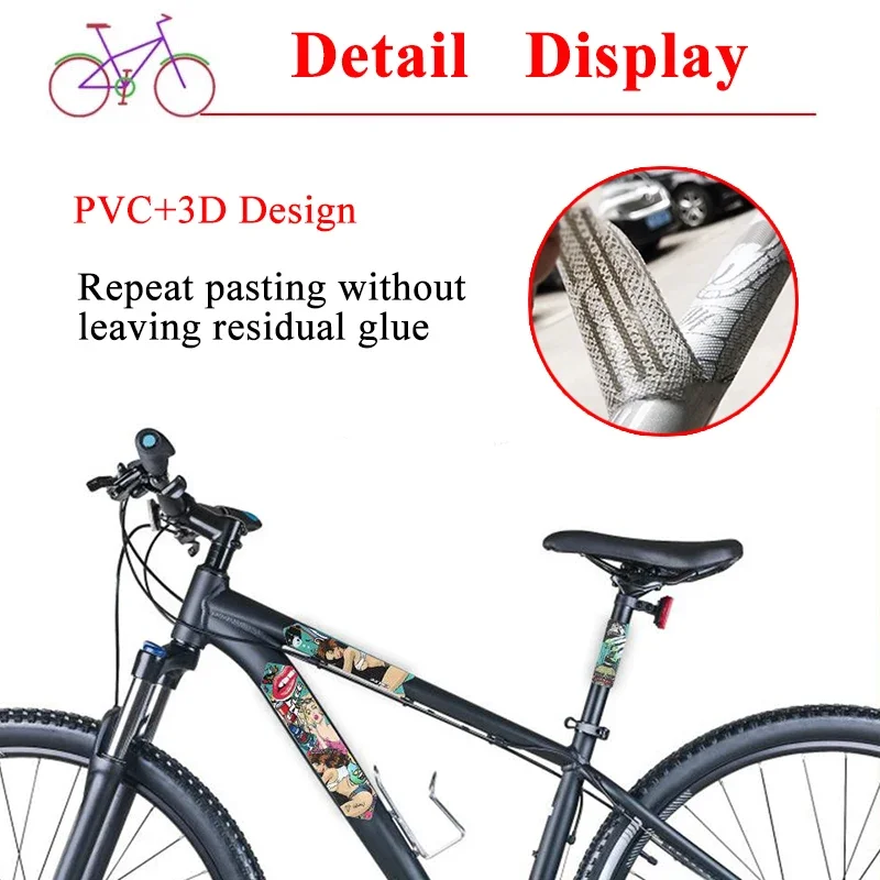 ENLEE 3D Bike Frame Protection Stickers Wear-Resistant Bicycle Fork Sticker Wate
