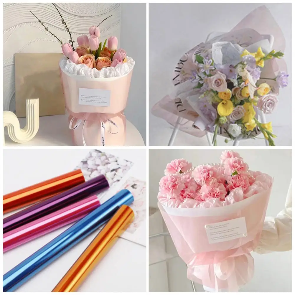 Opp Plastic Wrap Colorful Waterproof Cellophane Wrapping Paper Festive Gift Box Packaging Heavy-duty Diy Handicrafts Flower