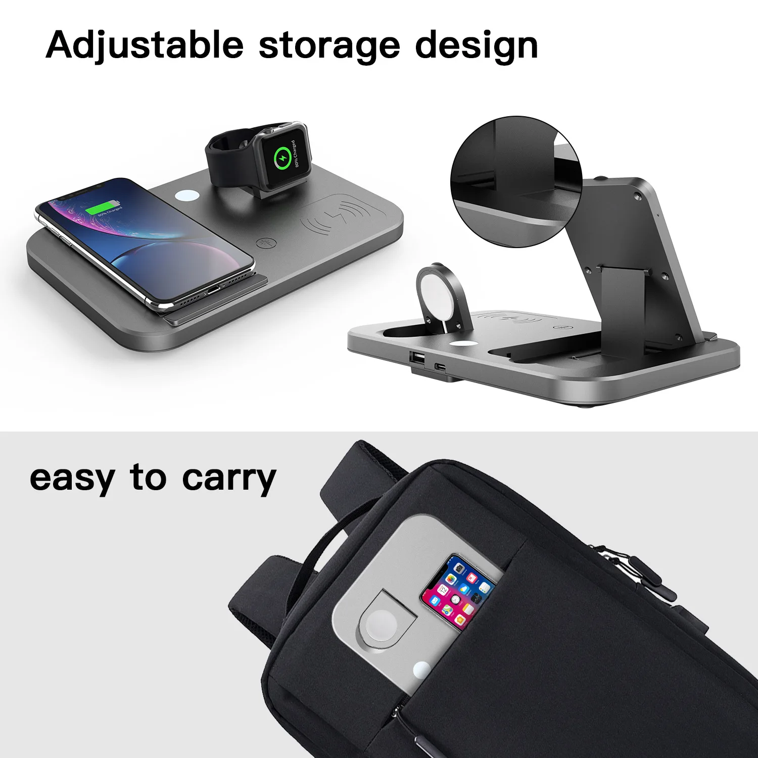 

15W Wireless Charger 5 in 1 for iPhone 13 12 11 XS Max XR X 8 Qi Fast Charging Stand For Apple Watch 7 SE 6 5 Airpods Pro