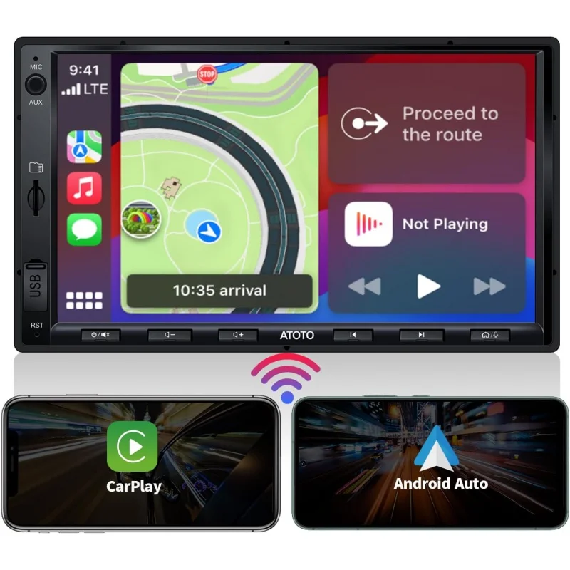 

ATOTO F7WE Double DIN Car Stereo, 7inch in-Dash Navigation, Wireless CarPlay & Wireless Android Auto, Touchscreen Car Radio