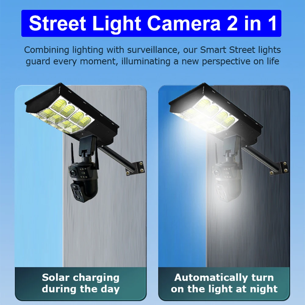 V380 pro Solar Street Lamp Integrated 4G Surveillance Camera 12MP