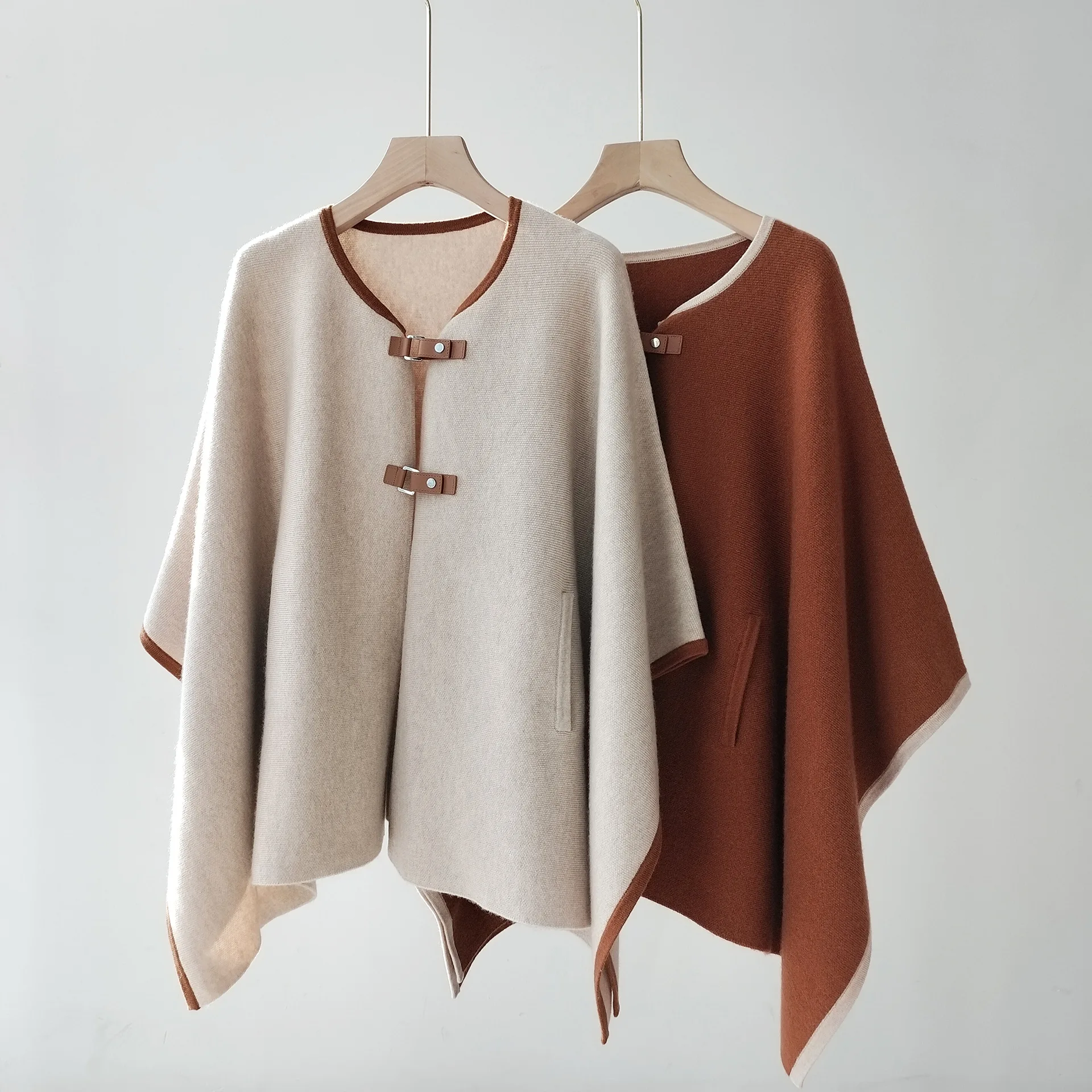 

Europe Fashion Women High Quality 100% Cashmere Batwing-sleeve Cardigans Knitted Cape Coat C362