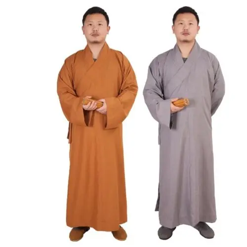 

Men Women Cotton Buddhist Robe Frock Buddhism Long Meditation Clothing Monk