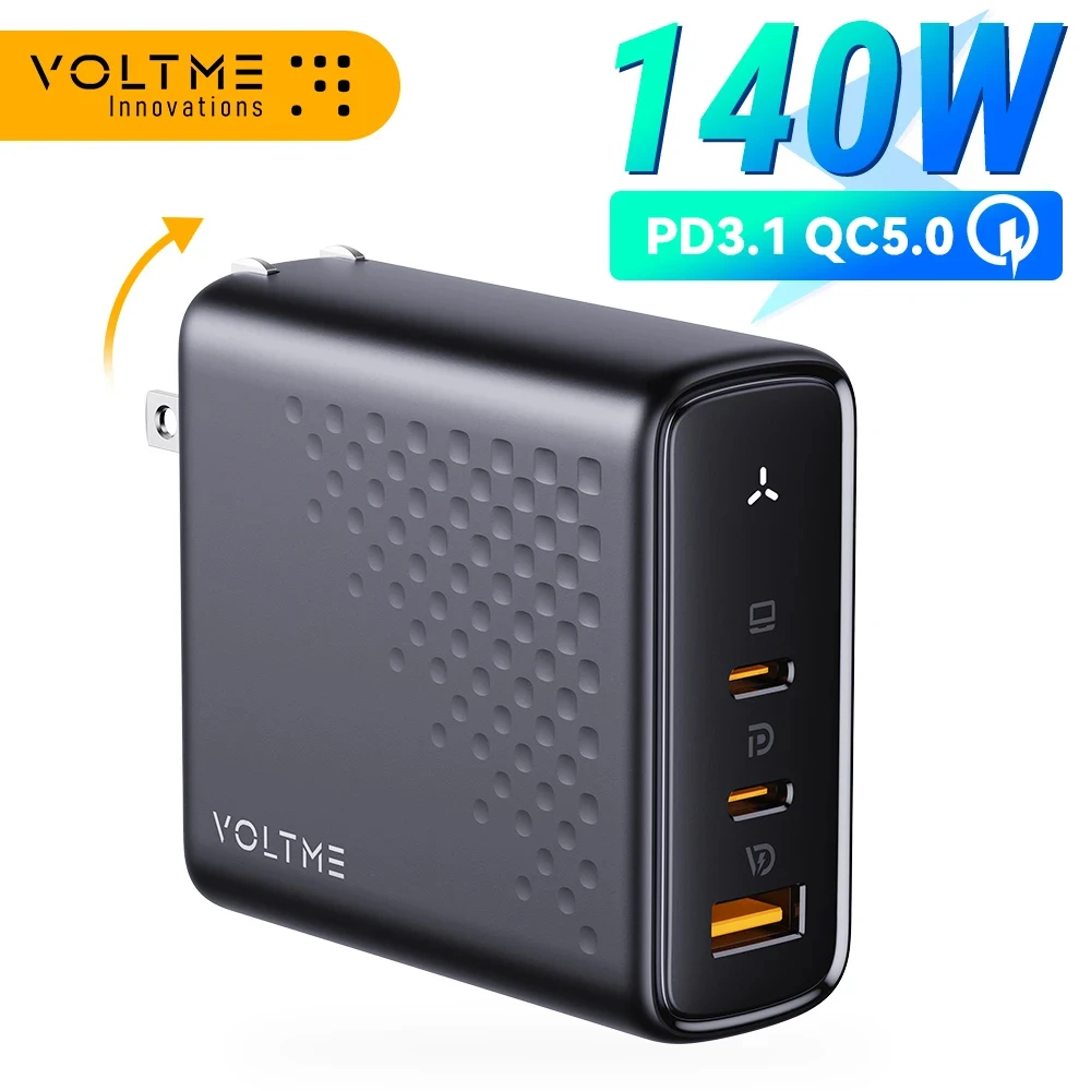Voltme Gan Charger 140W Usb Tipo C Pd3.1 Ricarica Rapida Per Macbook Pro 16 ''Caricabatterie Per Telefono Quick Charge 5.0 Per Iphone 15 14 Xiaomi