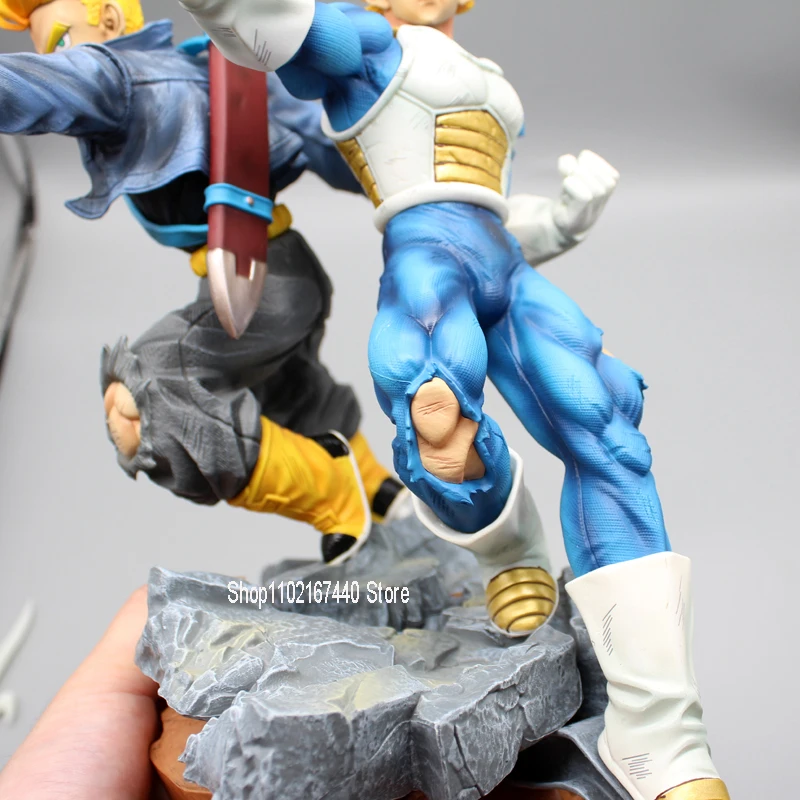 Dragon Ball Z PVC Model Figure, Vegeta Trunks, Action Figures, Ressonante  Pai-Filho, Wave Saiyan, Estátua, Brinquedos de Coleção, 30cm