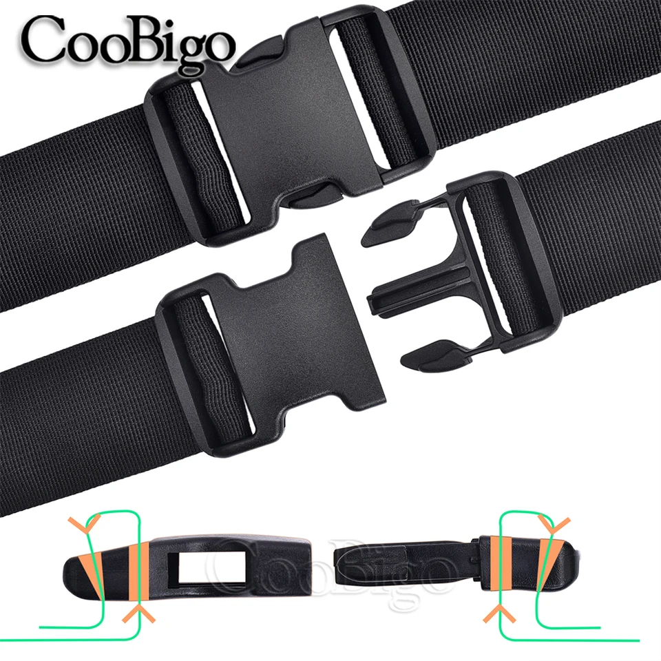 Fibbie A Scatto Doppie Per Zaini - 50mm, Nero, Confezione Da 4 Pezzi, Per Cinghie 38-50mm - Foto 8