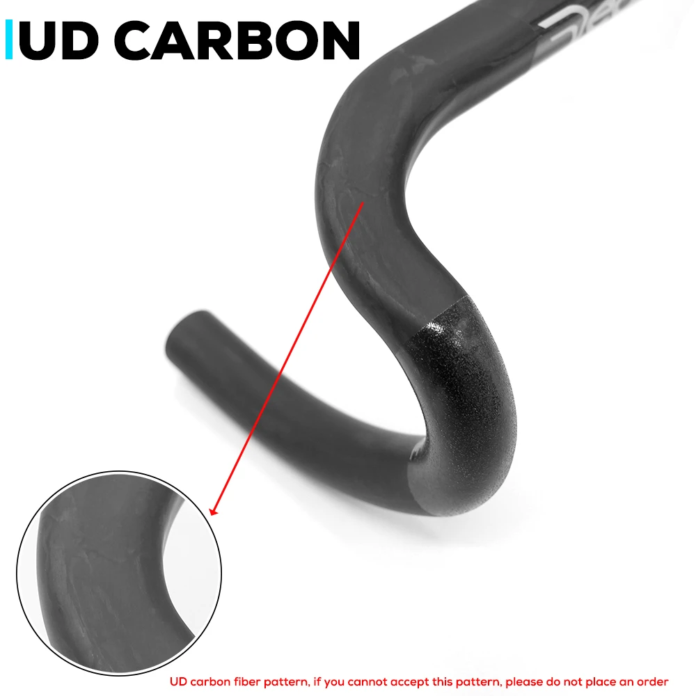 DEDA Zero100 Road Bicycle Carbon Handlebar Reduce Resistance Bent Bar Strengthen Bike Parts 380mm External Routing Black Matte