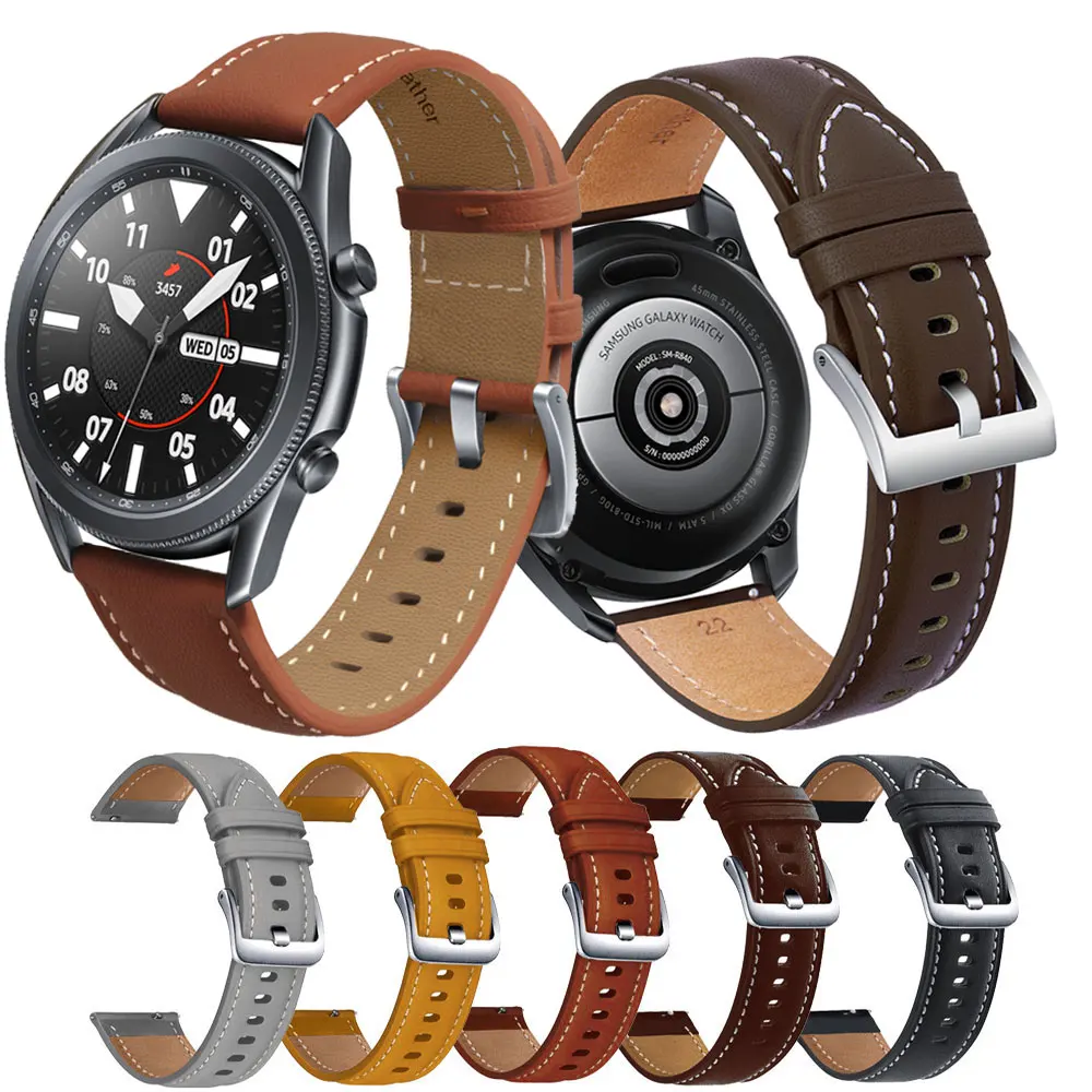 20mm 22mm Pulseira De Relógio De Couro Para Samsung Galaxy Watch 3 41mm